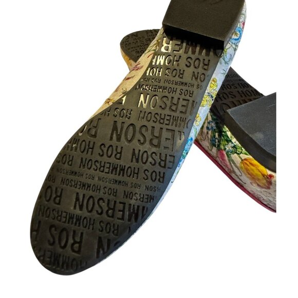 Ros Hommerson Floral Leather Loafers With Silver Buckle Accent Size 8.5 - Picture 5 of 10